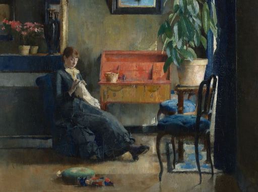 intérieur bleu, Harriet Backer